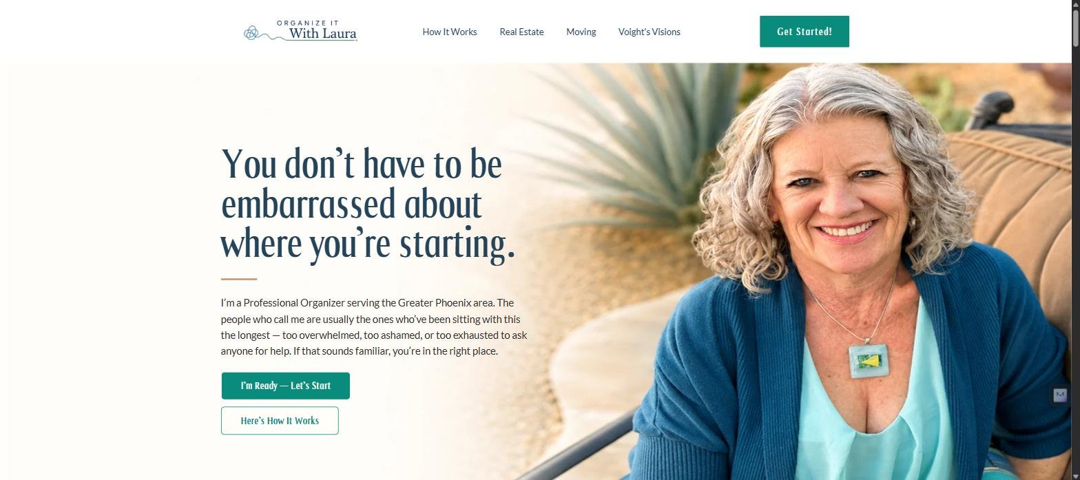 Organize It With Laura website homepage